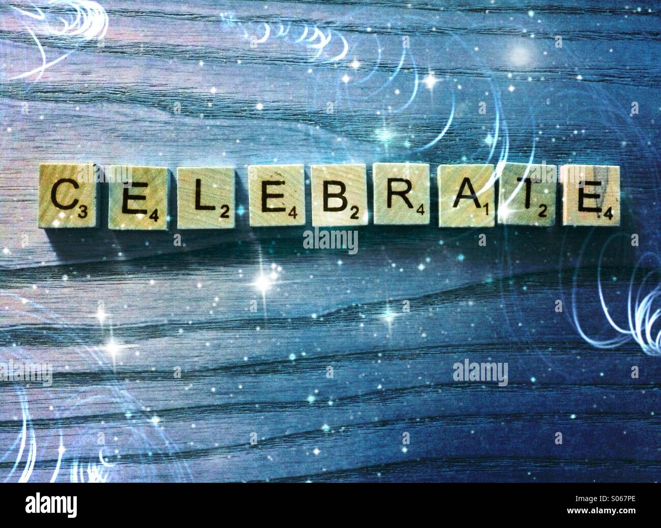 Letters spelling celebrate - Smartphone Captured Stock Image