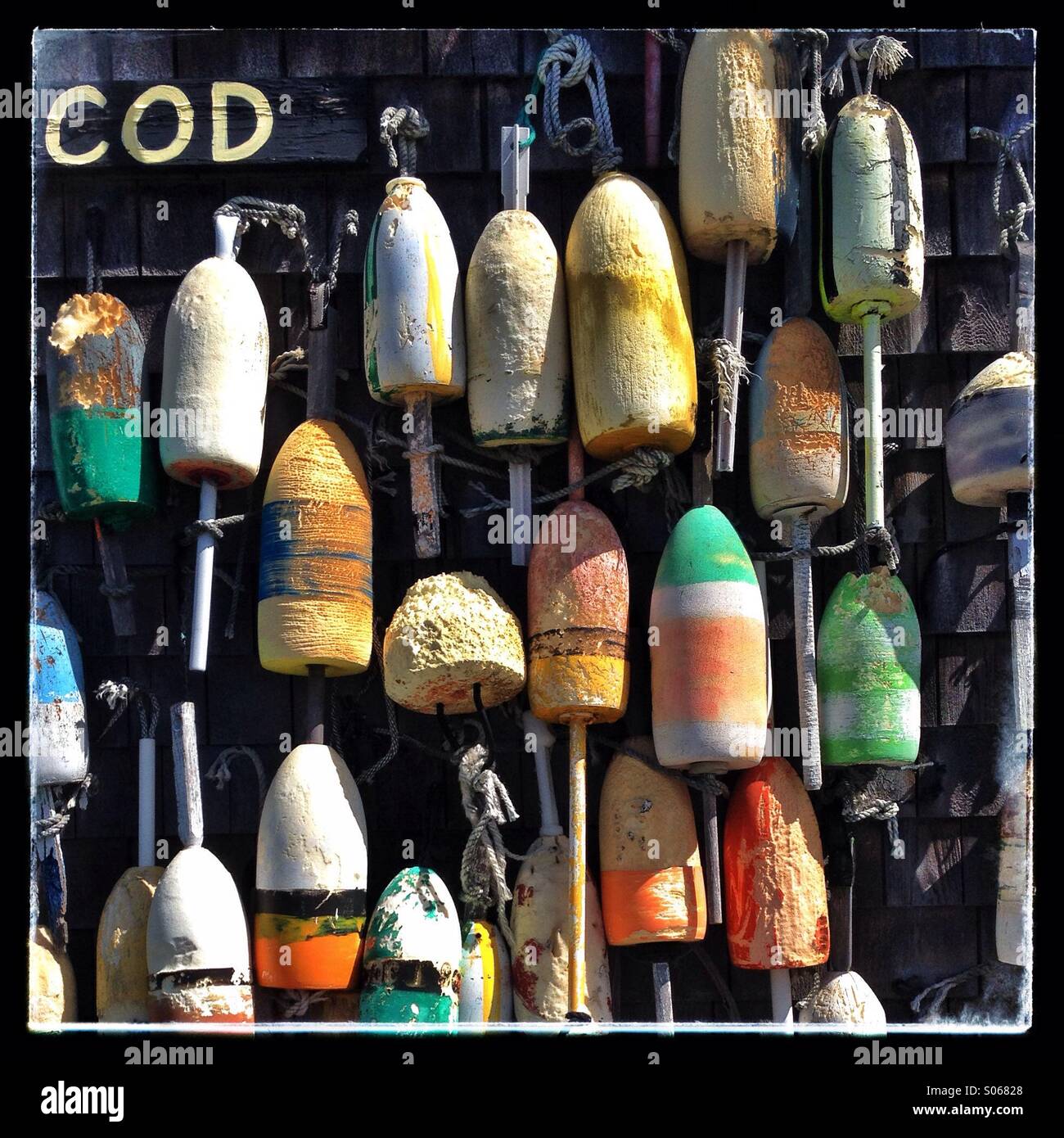 Boston Buoy Lobster trap Cape Cod Stock Photo Alamy