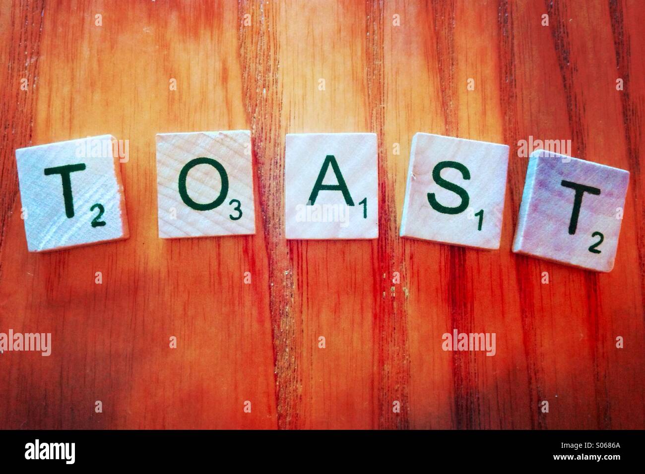 Letters spelling the word toast Stock Photo Alamy