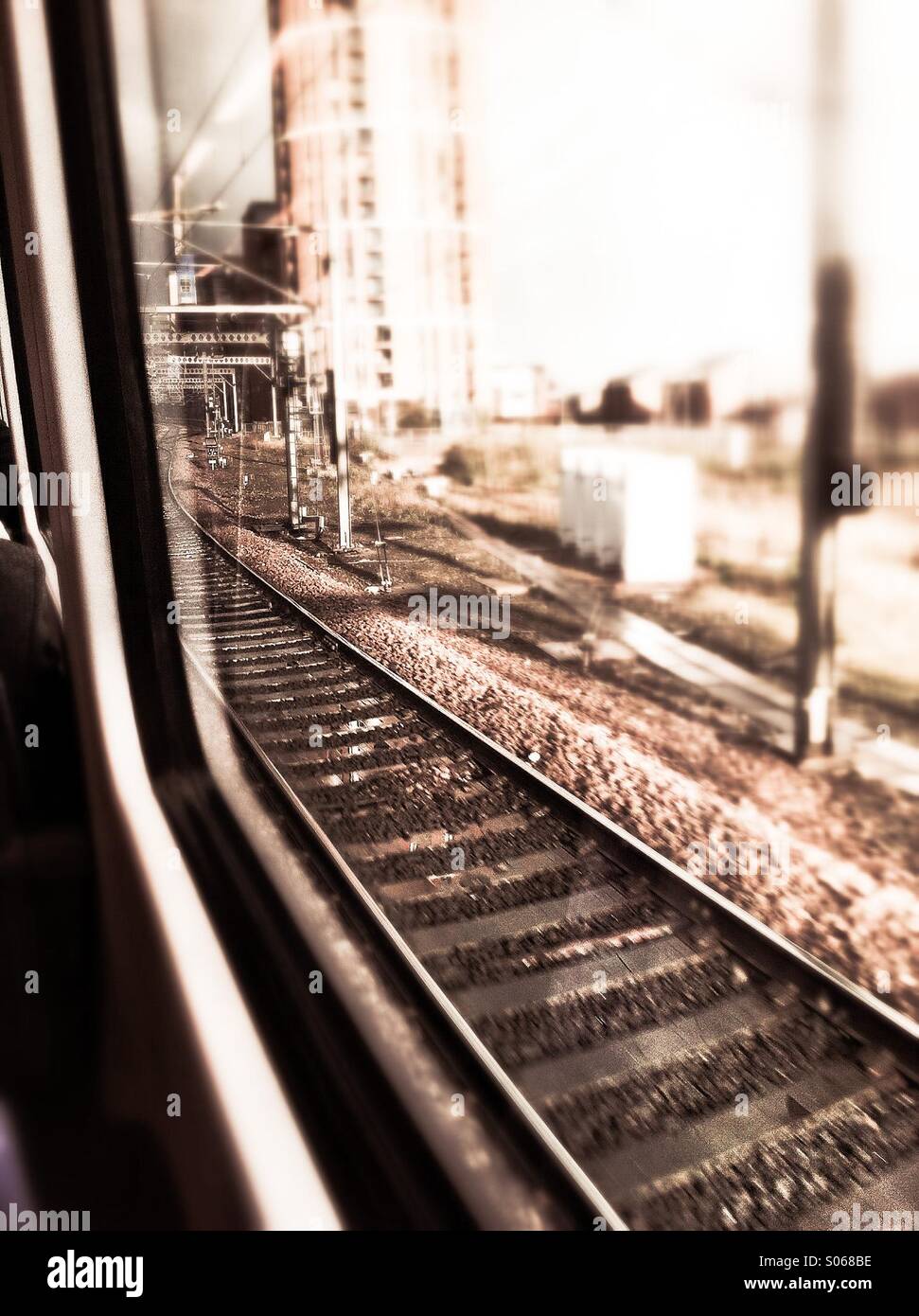 View from train window Stock Photo - Alamy