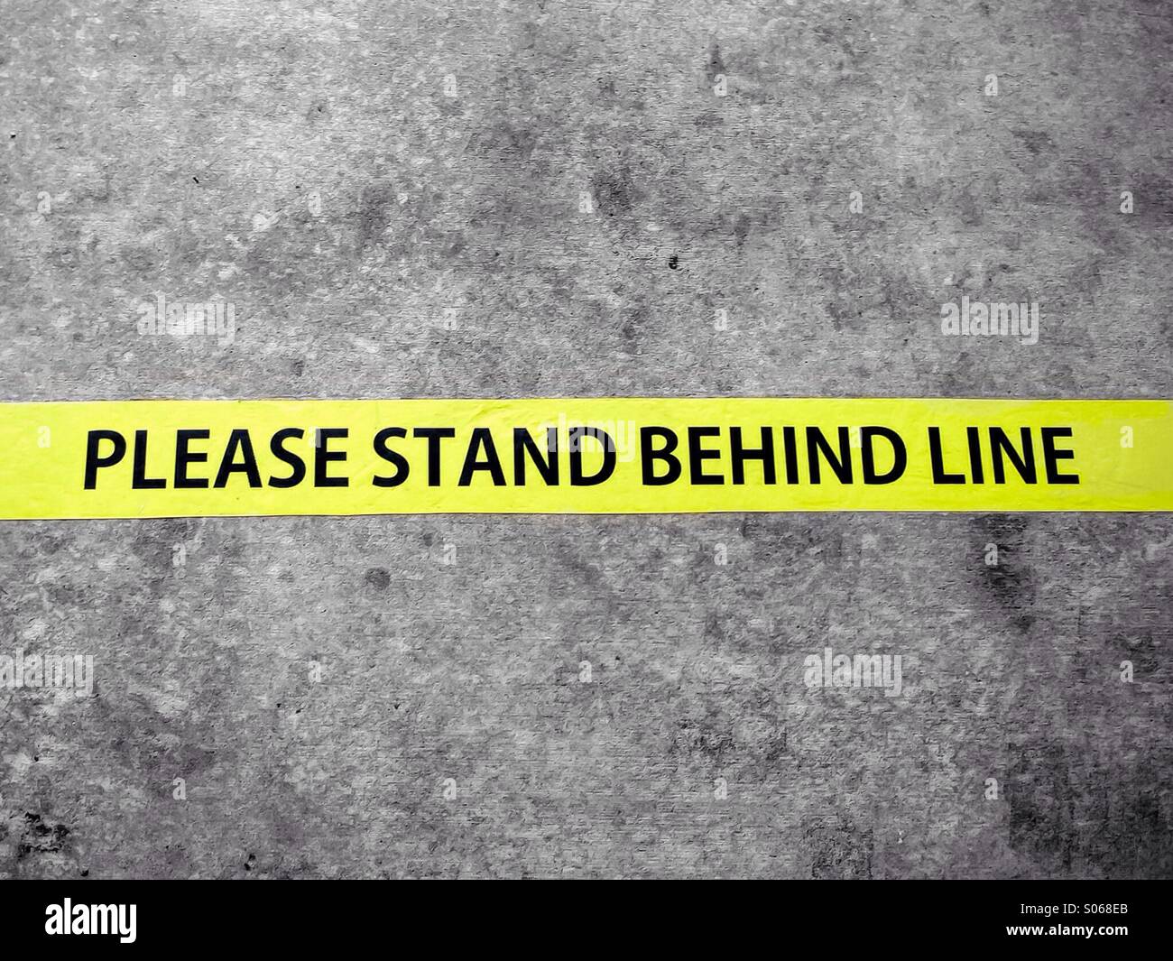 Please Stand Behind Line Stock Photo Alamy
