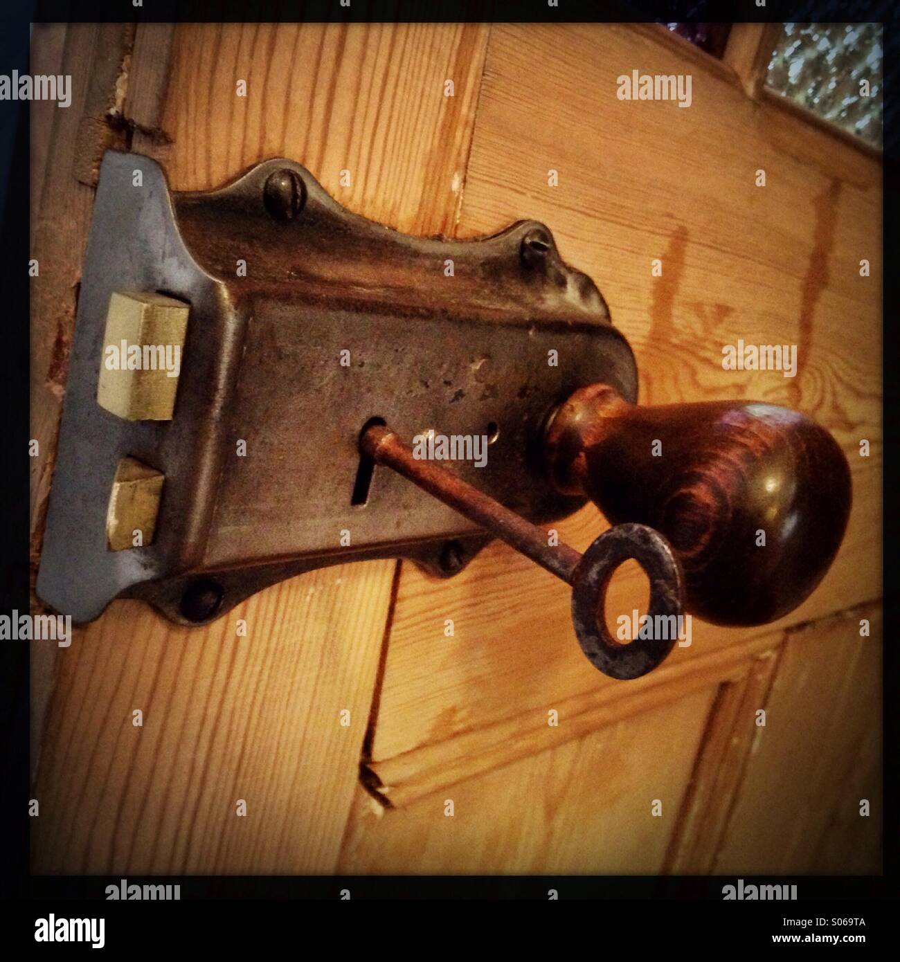 Victorian door handle and lock Stock Photo Alamy