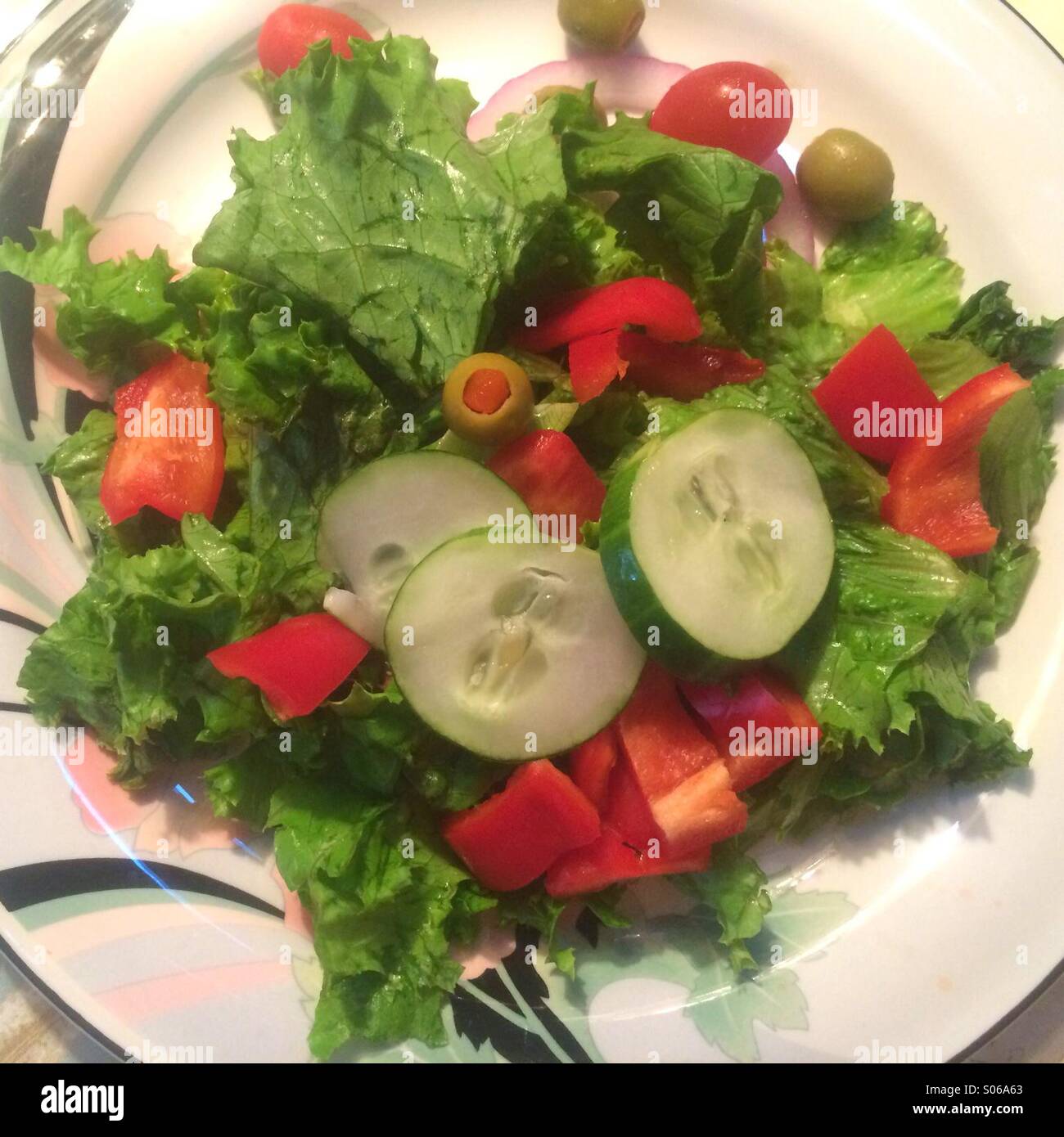 A plate of salad. - Smartphone Captured Stock Image
