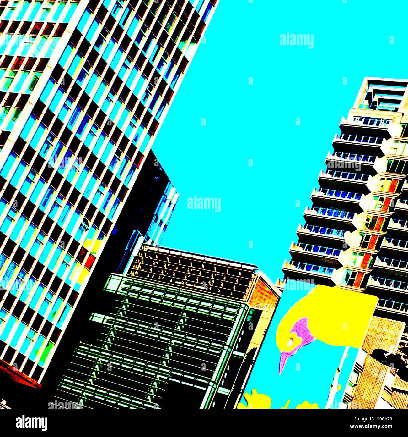 Bird amongst towers - Smartphone Captured Stock Image