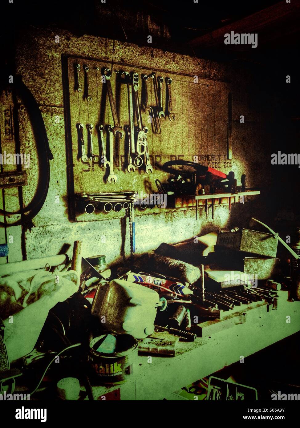 Garage Workshop - Smartphone Captured Stock Image