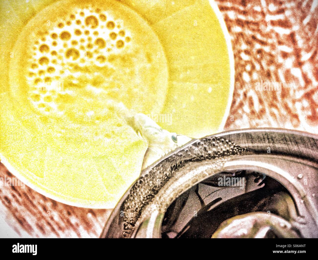 Pop being poured into a beaker - Smartphone Captured Stock Image