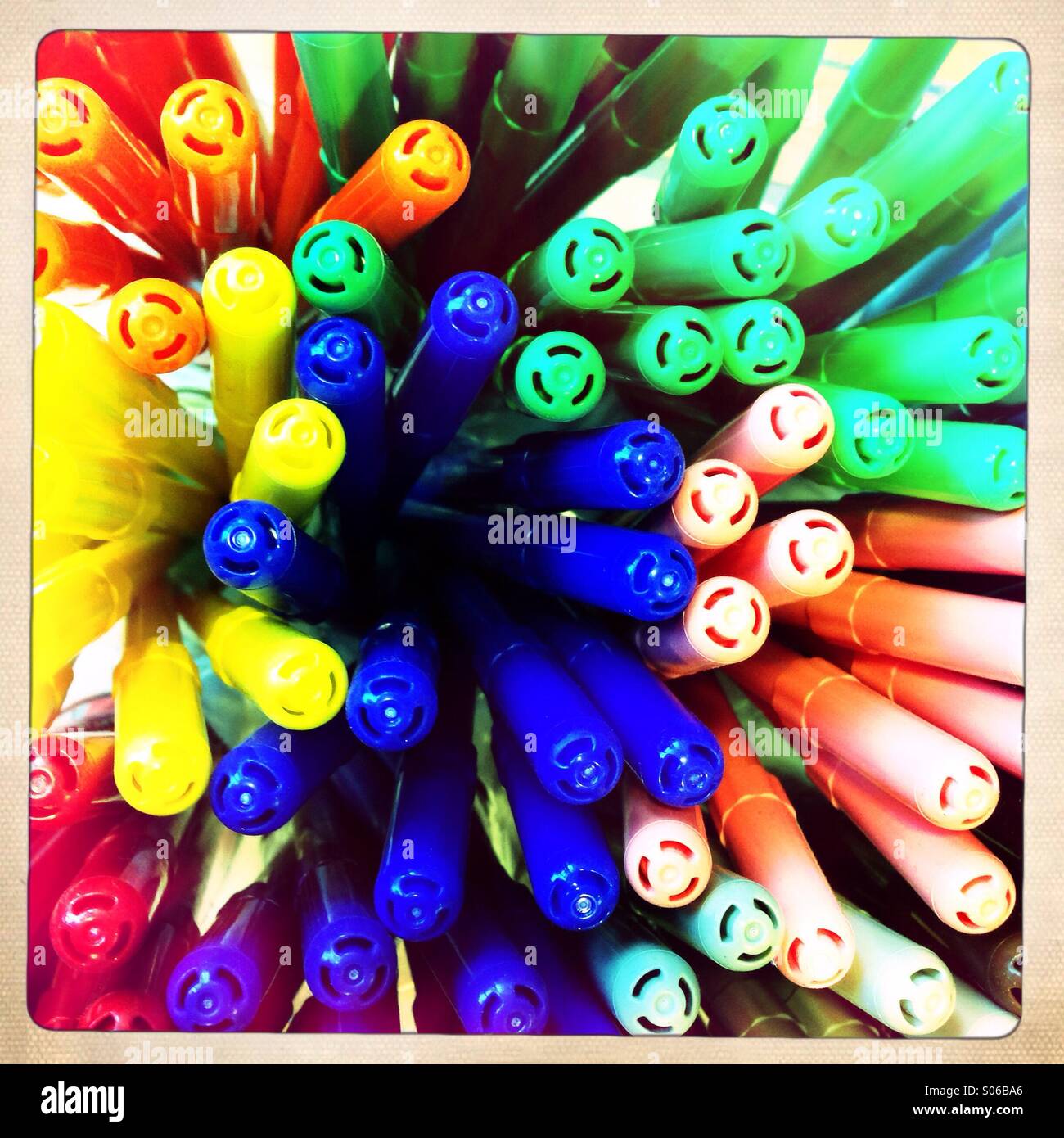 Colourful felt tips Stock Photo