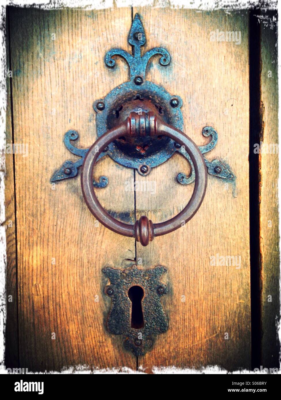 Through the keyhole - Smartphone Captured Stock Image