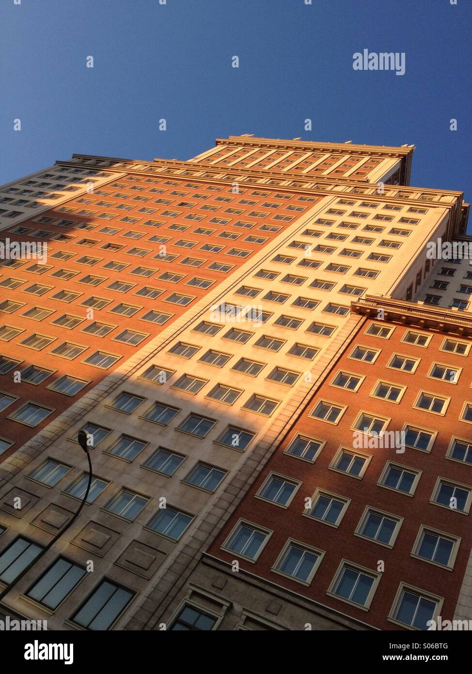 Edifico de Espana landmark building at Plaza de Espana in Madrid Spain - Smartphone Captured Stock Image