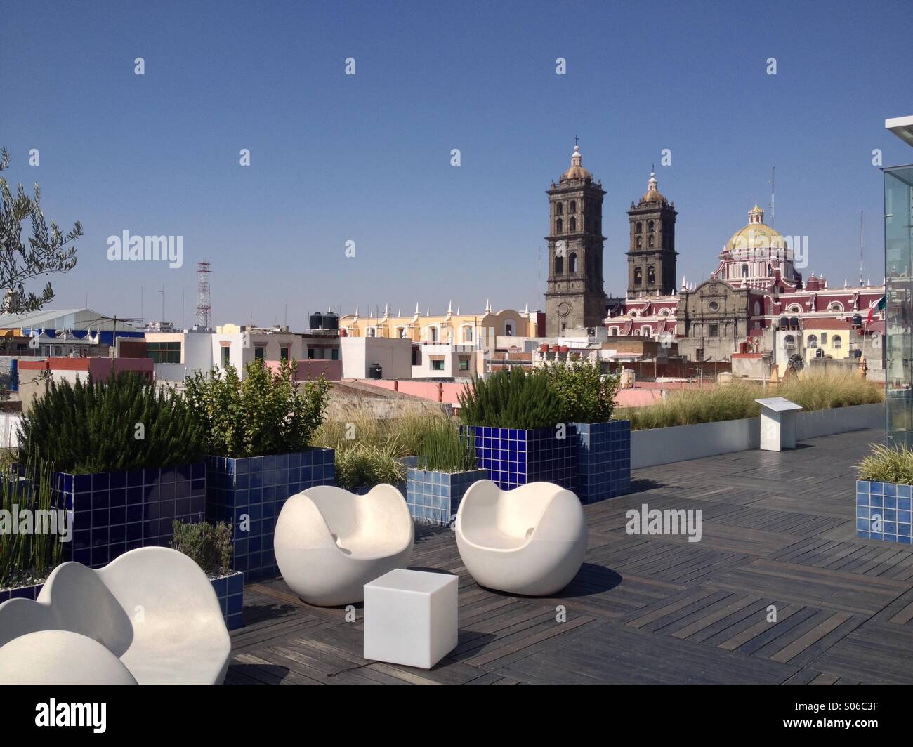 Museum Amparo rooftop, Puebla , Mexico Stock Photo