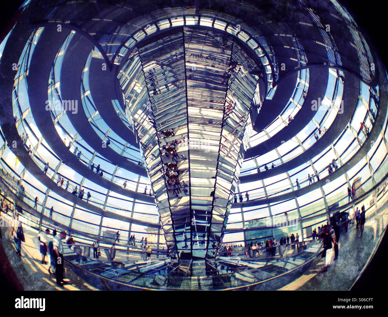 Glass cupola dome above Reichstag parliament building in Berlin - Smartphone Captured Stock Image