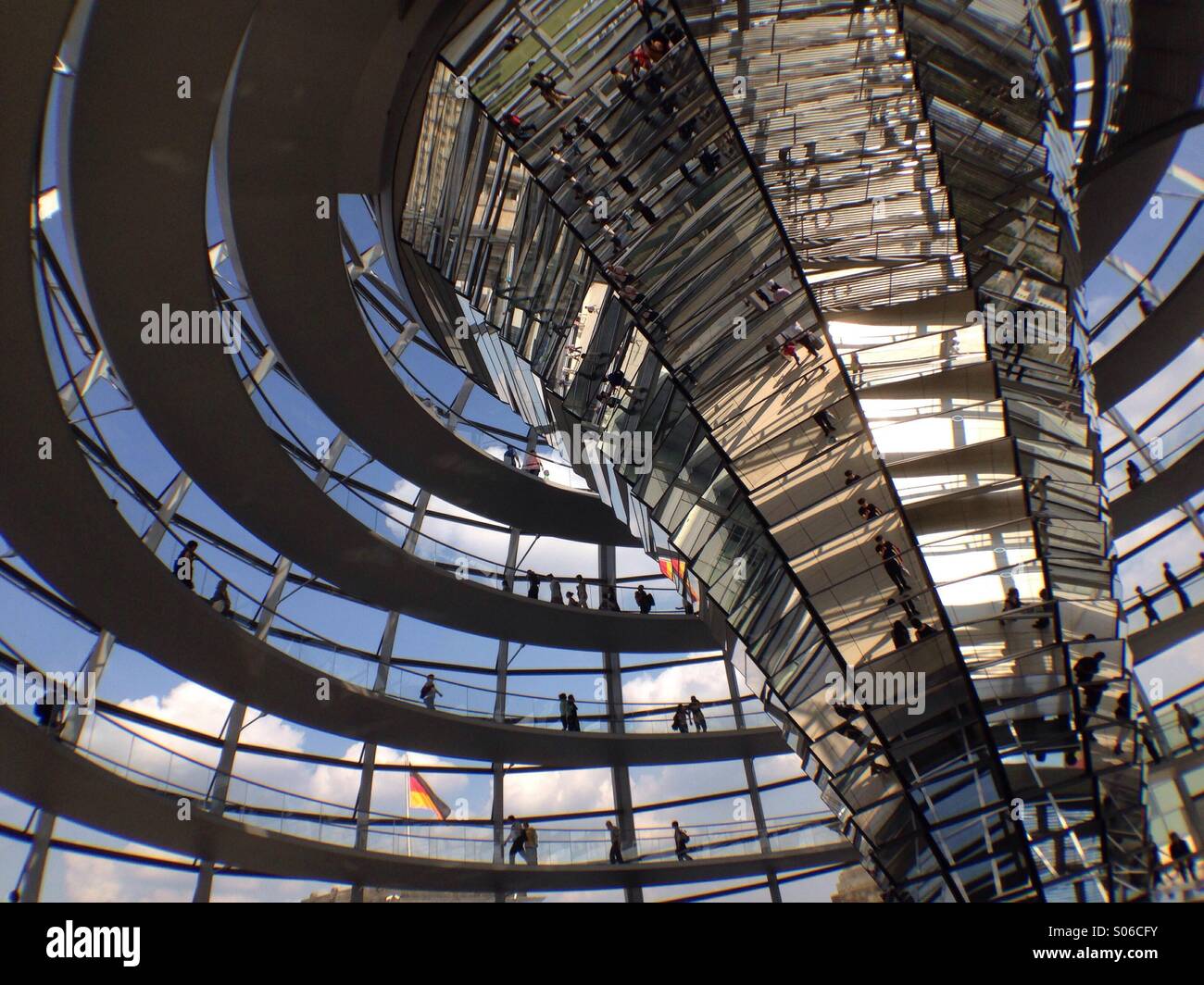Glass done above Reichstag parliament building in Berlin Germany - Smartphone Captured Stock Image