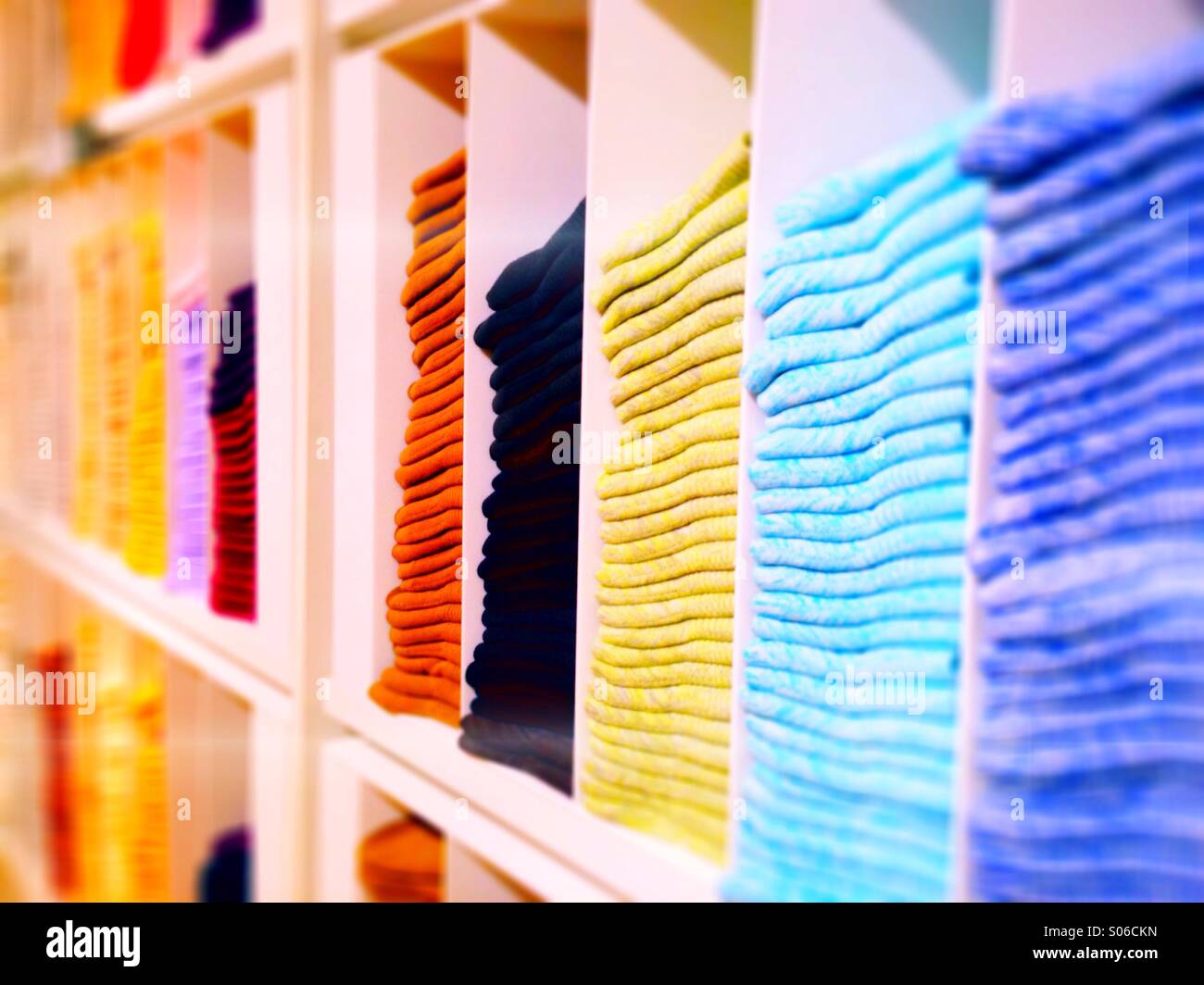 A choice of colour - merchandise for sale. Stock Photo