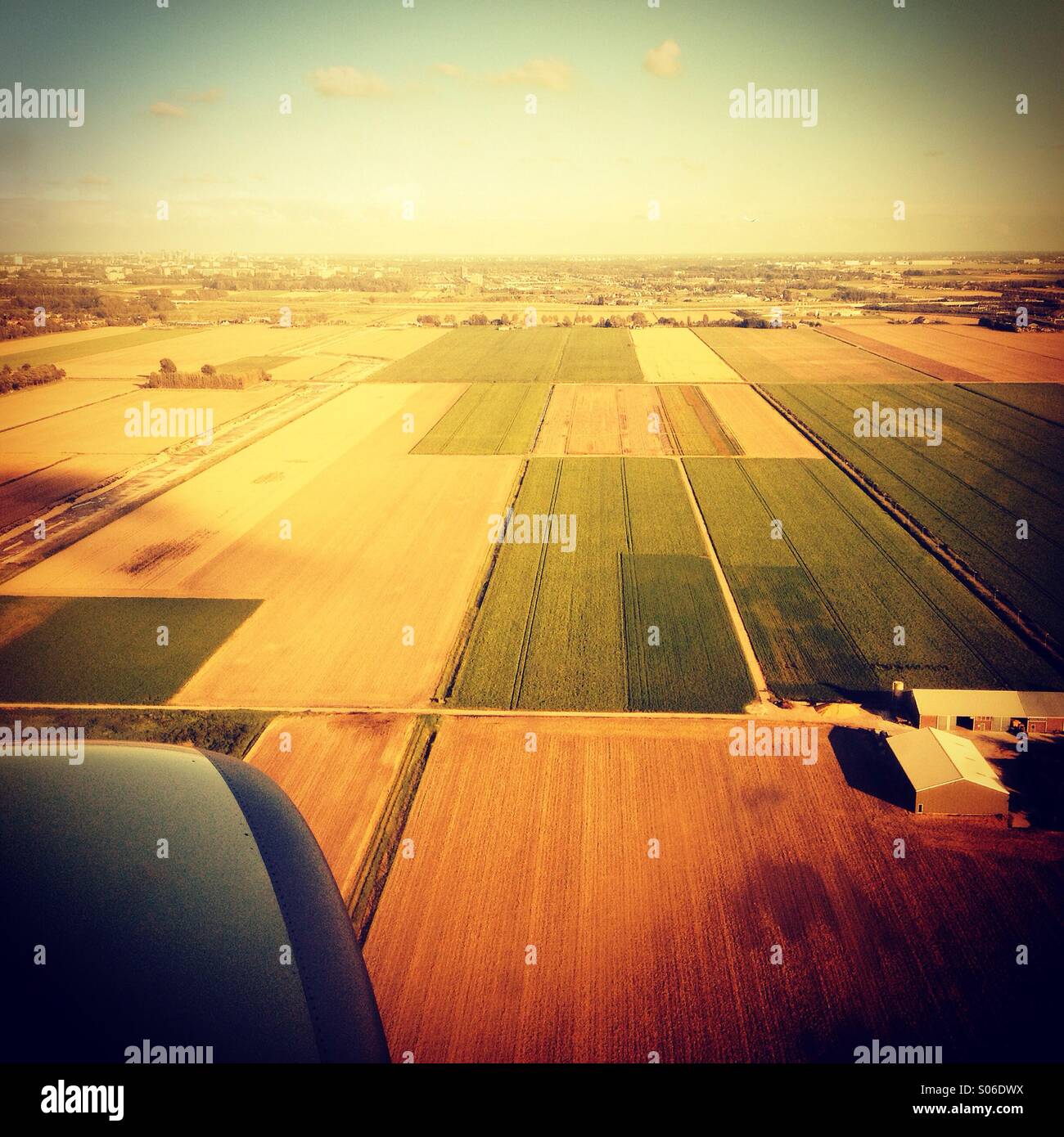 Aerial view of fields - Smartphone Captured Stock Image