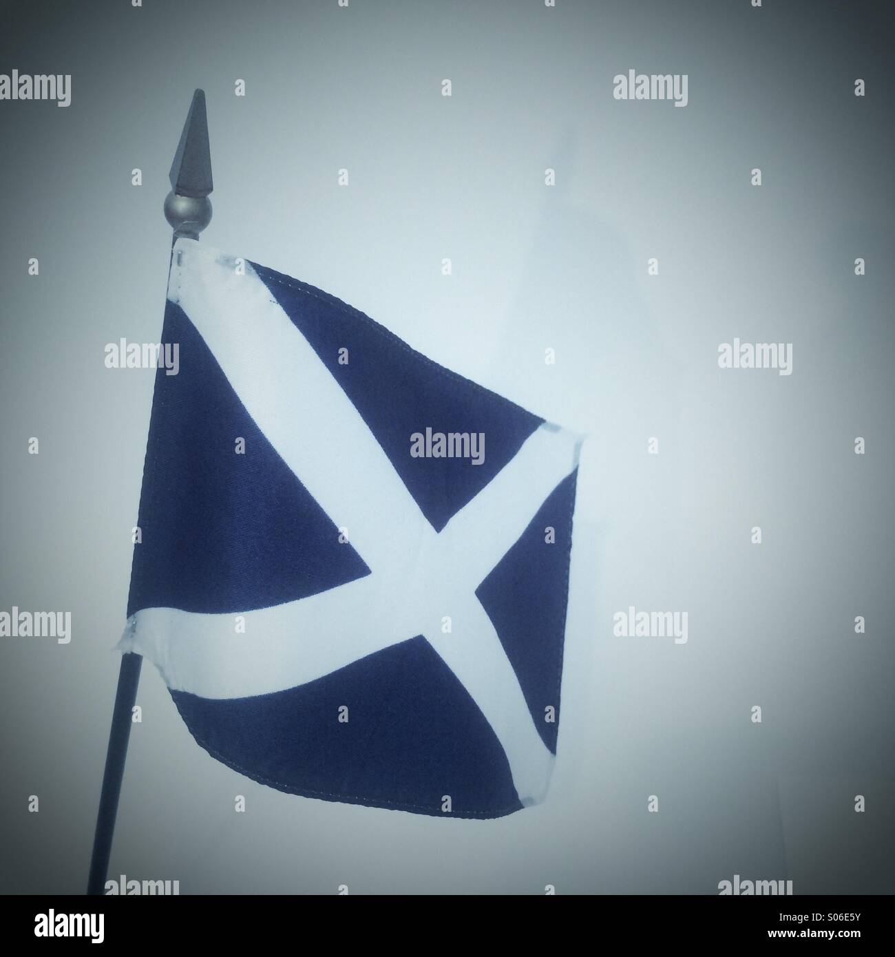 The Saltire or St. Andrew's Cross flag , the Scottish national flag. Stock Photo