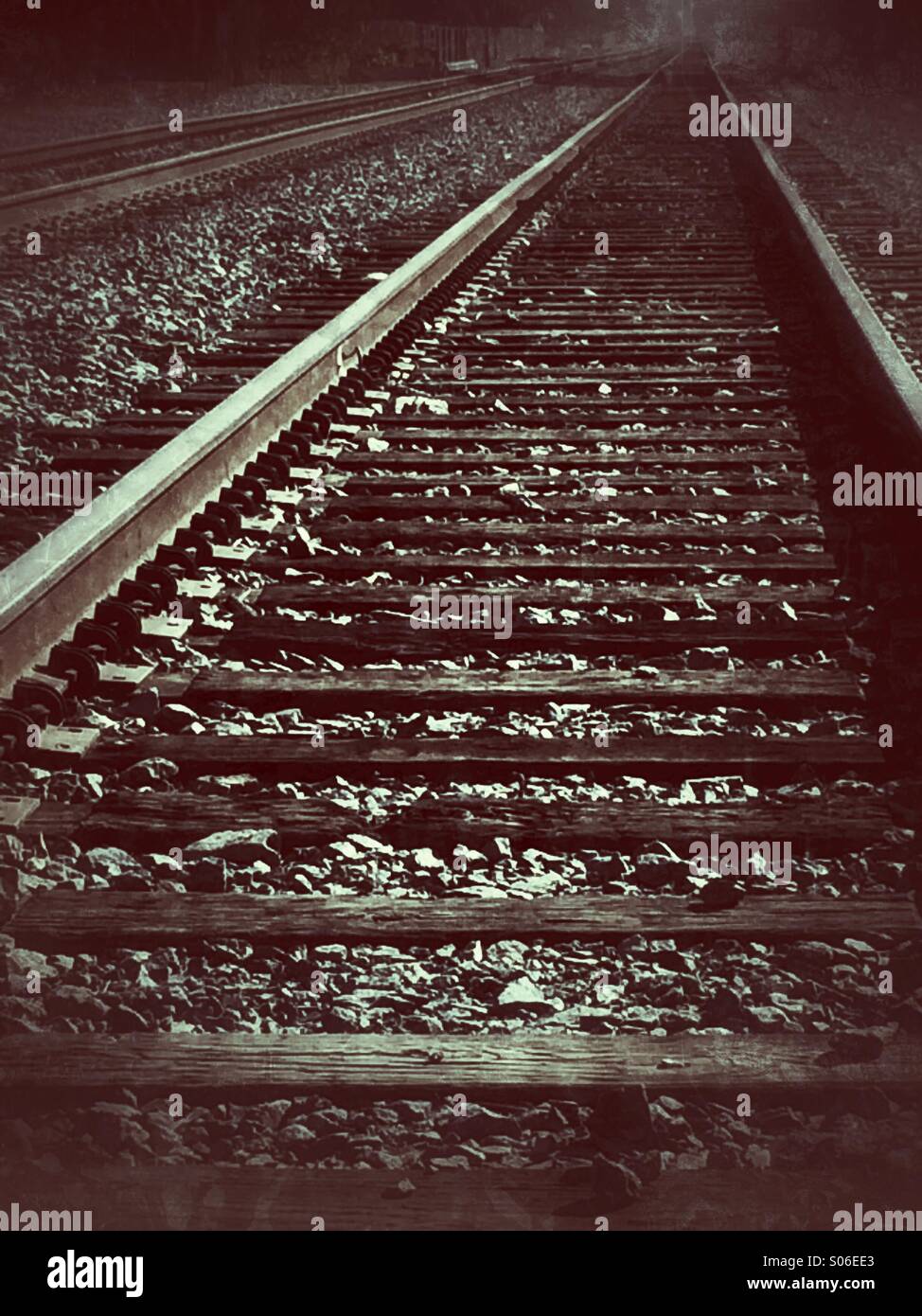 Railway tracks lead the way - Smartphone Captured Stock Image