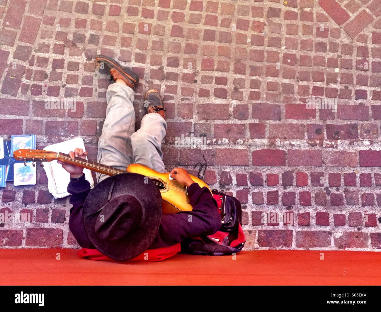 Street musician, Guanajuato , Mexico - Smartphone Captured Stock Image