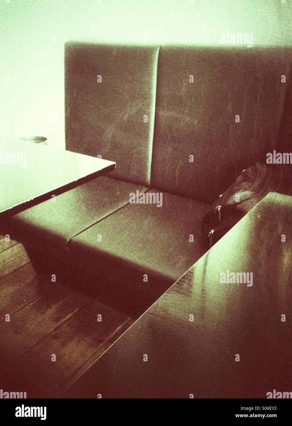 Seat and Table. Retro styled postprocessing - Smartphone Captured Stock Image