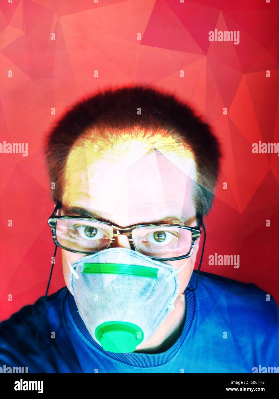 Man with a protection mask. - Smartphone Captured Stock Image