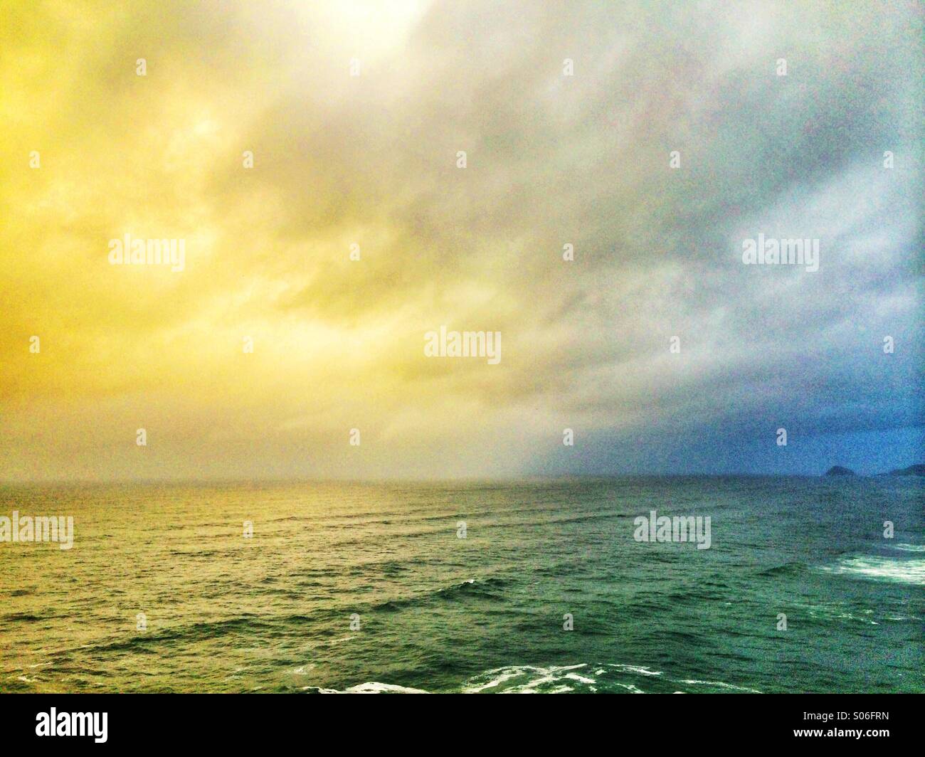 A golden glow over the sea - Smartphone Captured Stock Image