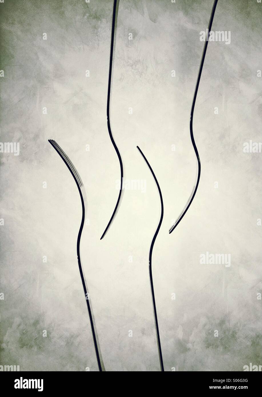 Forks making wave pattern - Smartphone Captured Stock Image