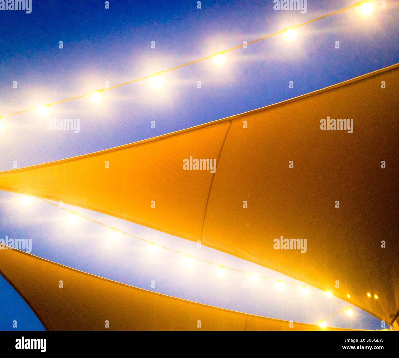 Awning and patio lights Stock Photo Alamy