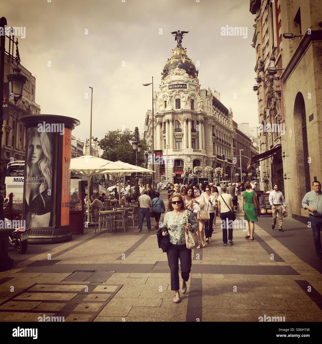Madrid Gran Via Stock Photo