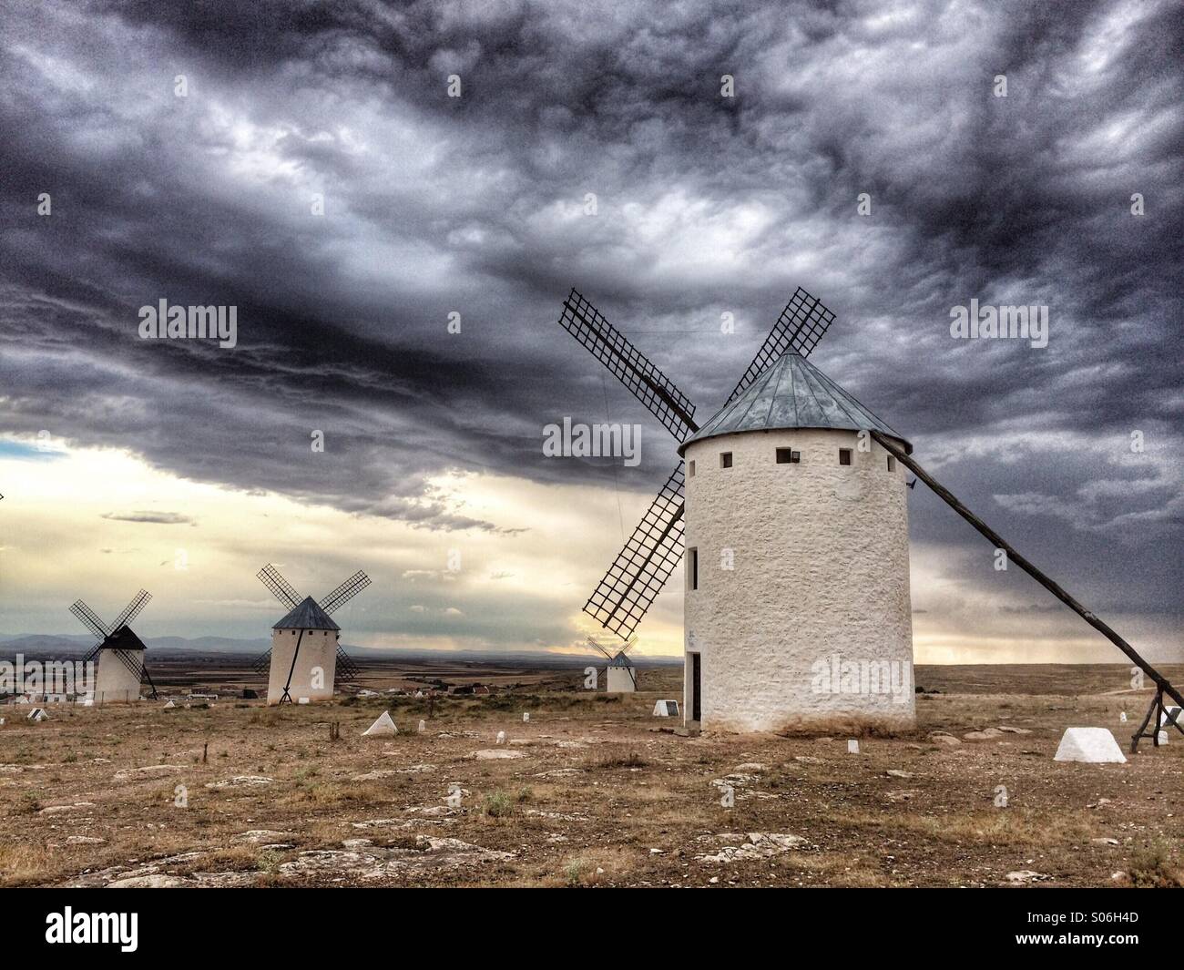 Windmills on La Paz hill - Smartphone Captured Stock Image