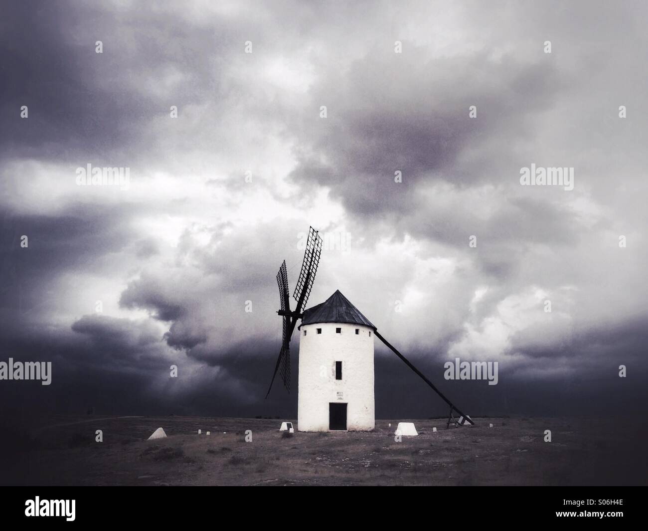Windmills on La Paz hill - Smartphone Captured Stock Image