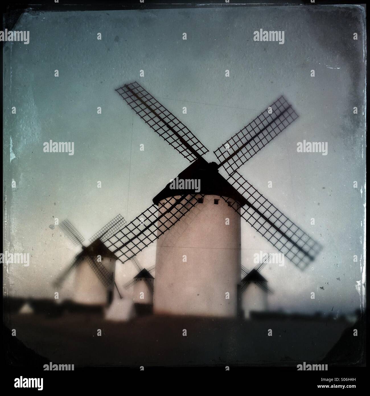 Windmills on La Paz hill - Smartphone Captured Stock Image