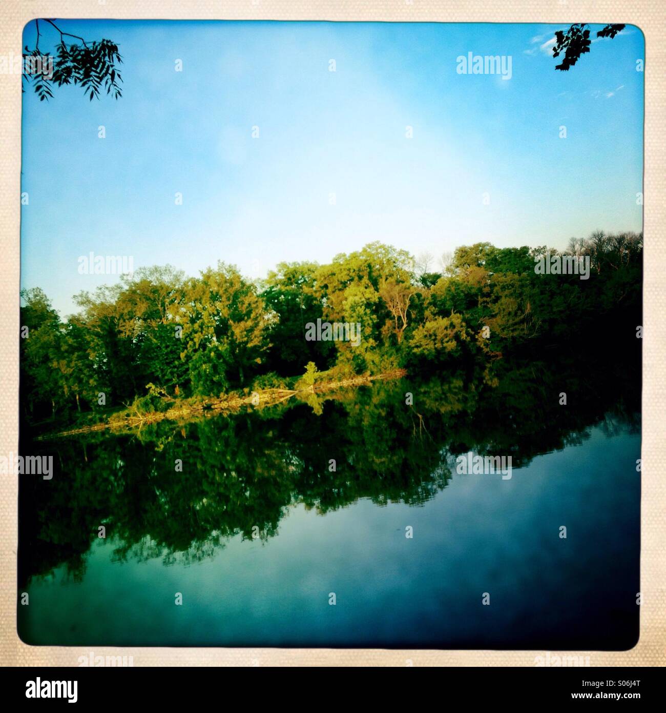 Slanting river. - Smartphone Captured Stock Image
