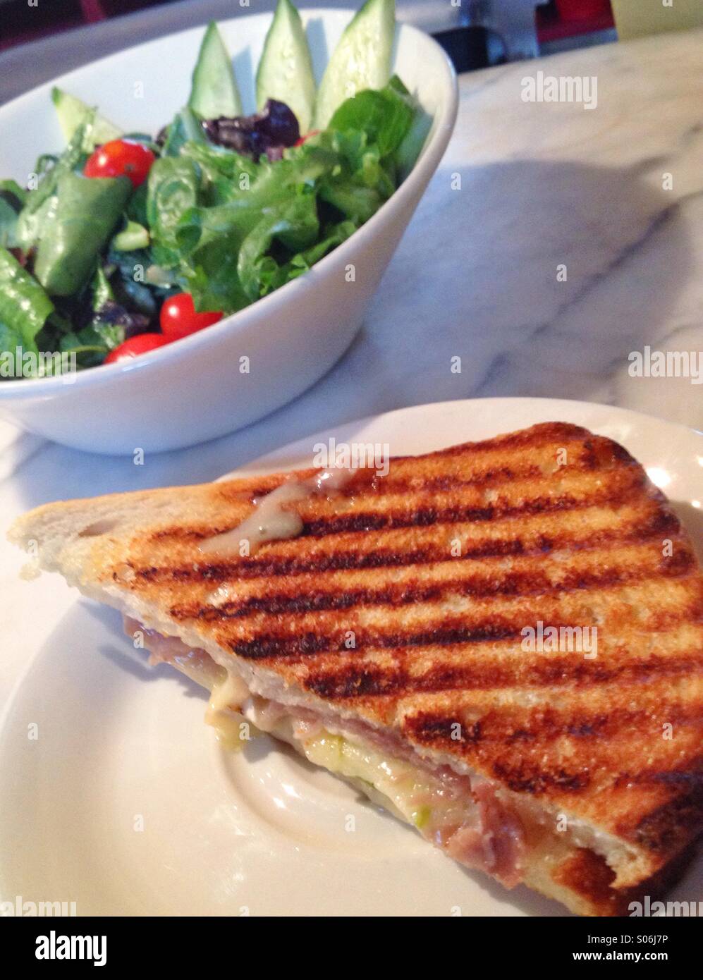 Salad & cheese grilled Sandwich Stock Photo Alamy