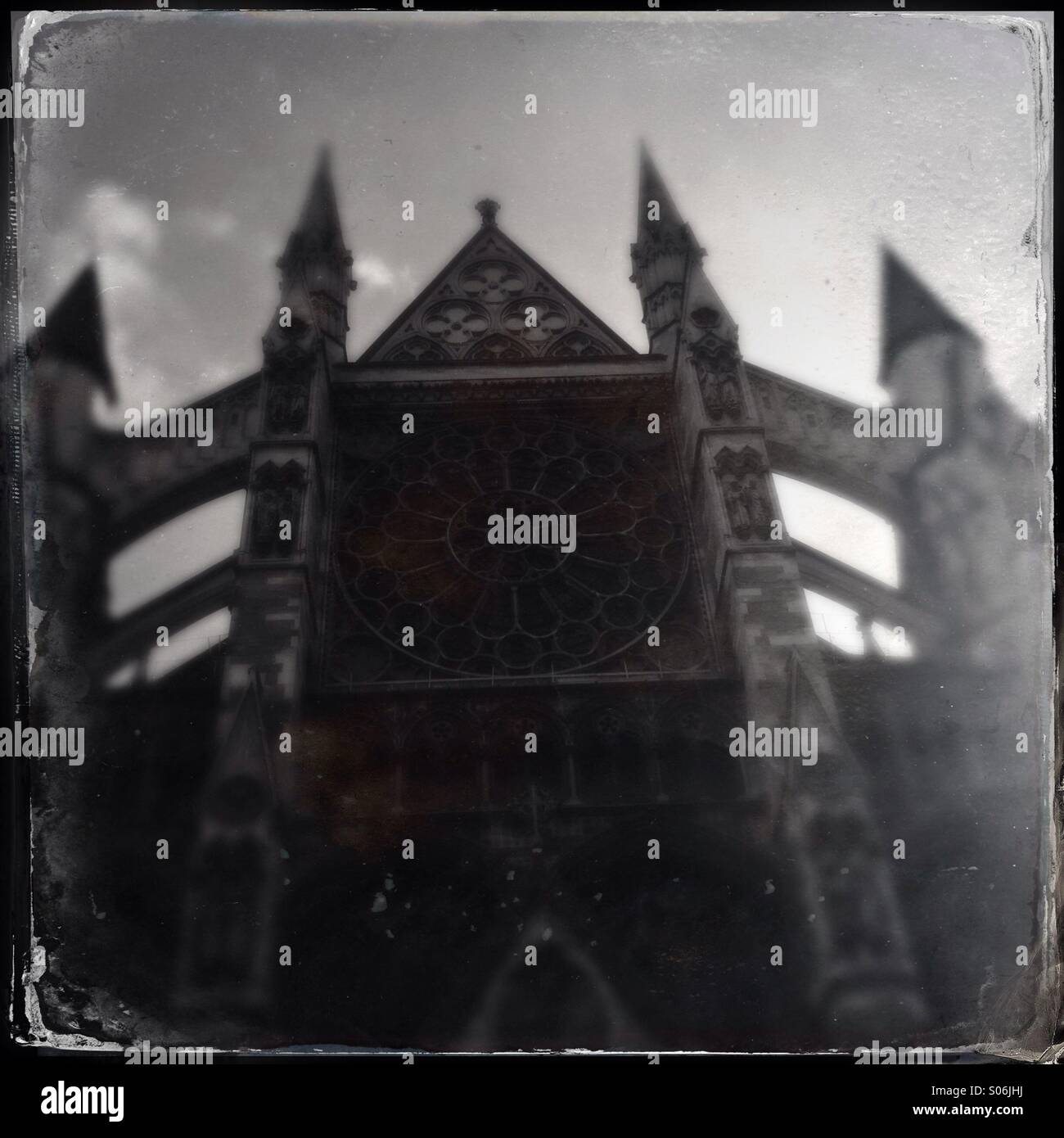 Vintage style photo showing  detail of Westminster abbey - Smartphone Captured Stock Image