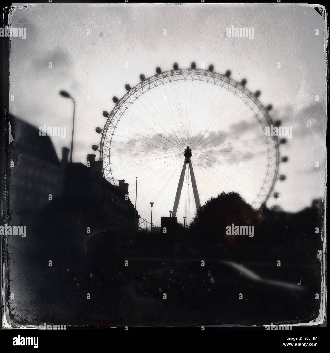 London eye photographed in vintage style - Smartphone Captured Stock Image