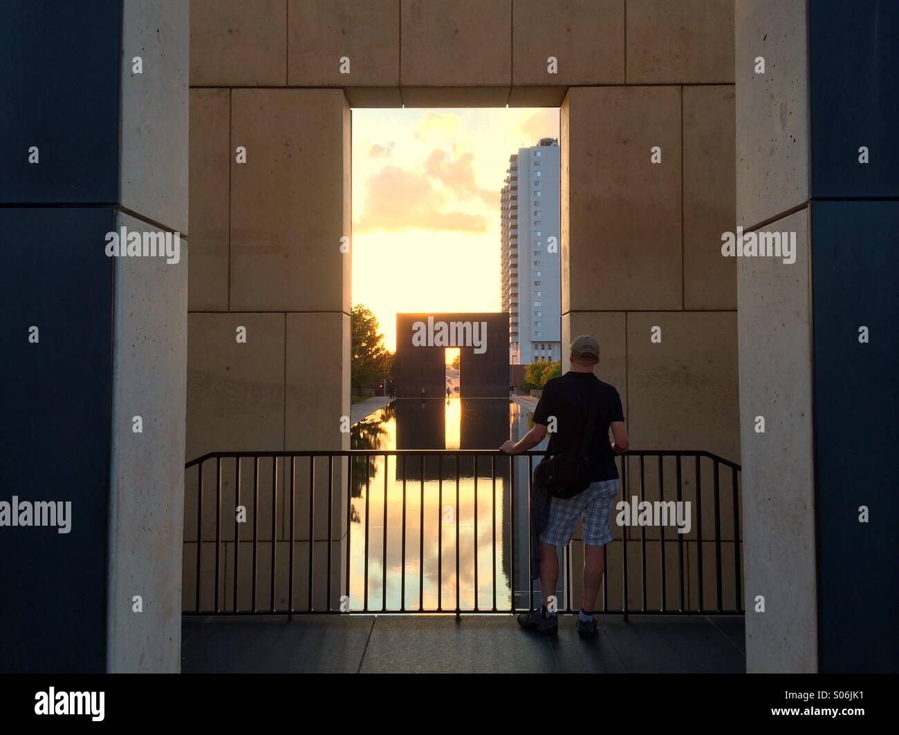 Entrance to Oklahoma City National Memorial,  Oklahoma City, Oklahoma, USA - Smartphone Captured Stock Image