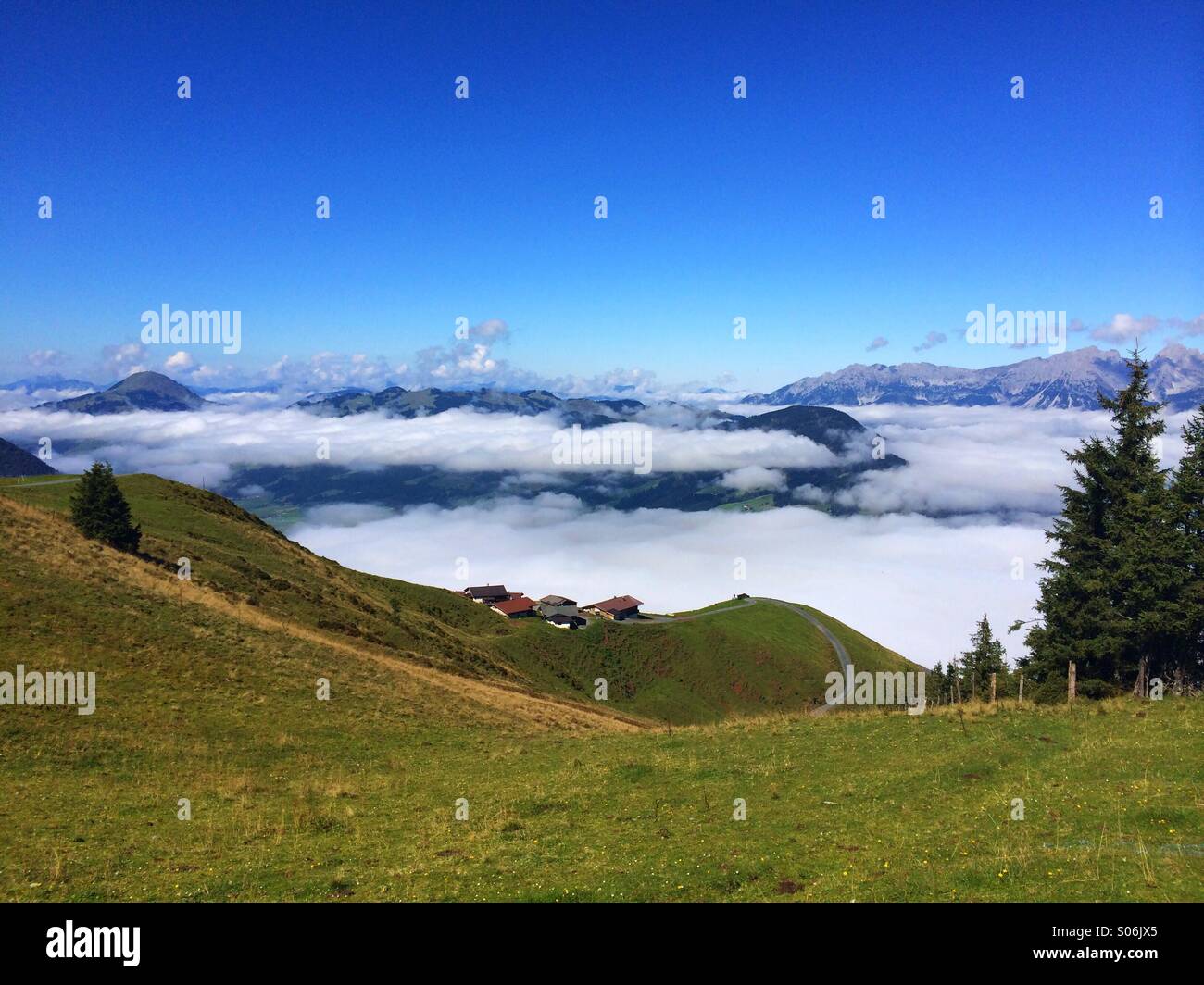 Autumn morning in Kitzbuheler Alps,Austria - Smartphone Captured Stock Image