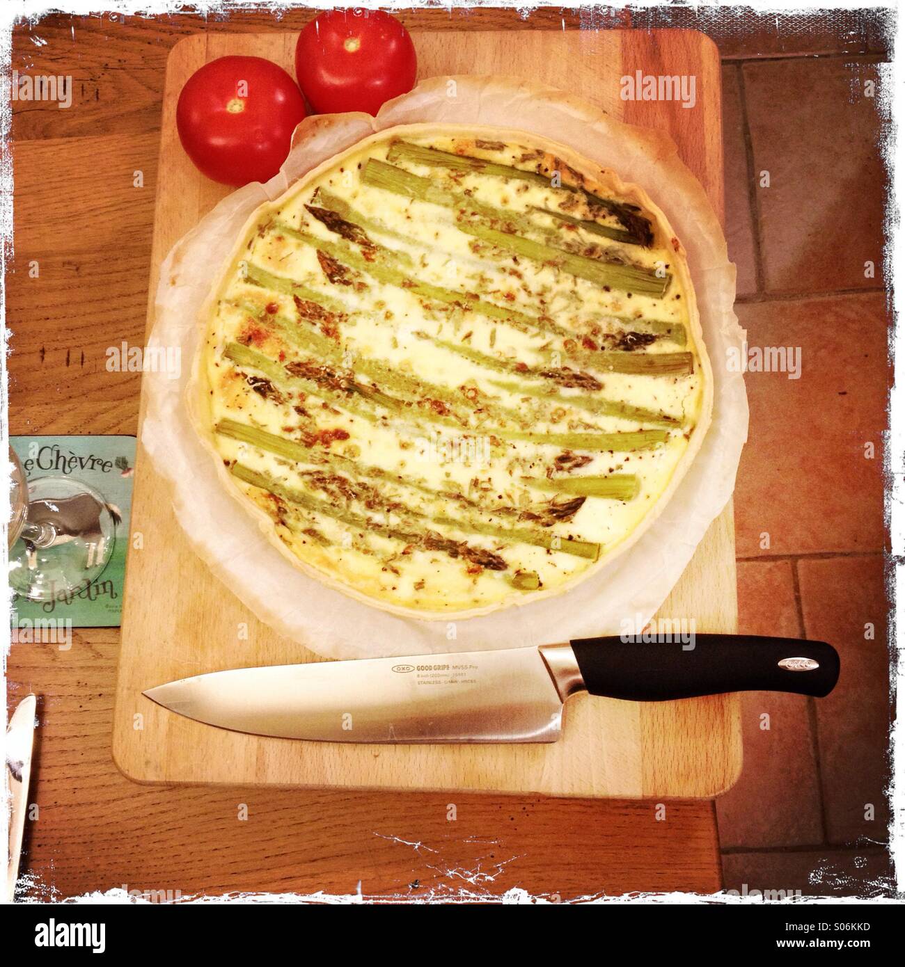 Asparagus flan - Smartphone Captured Stock Image