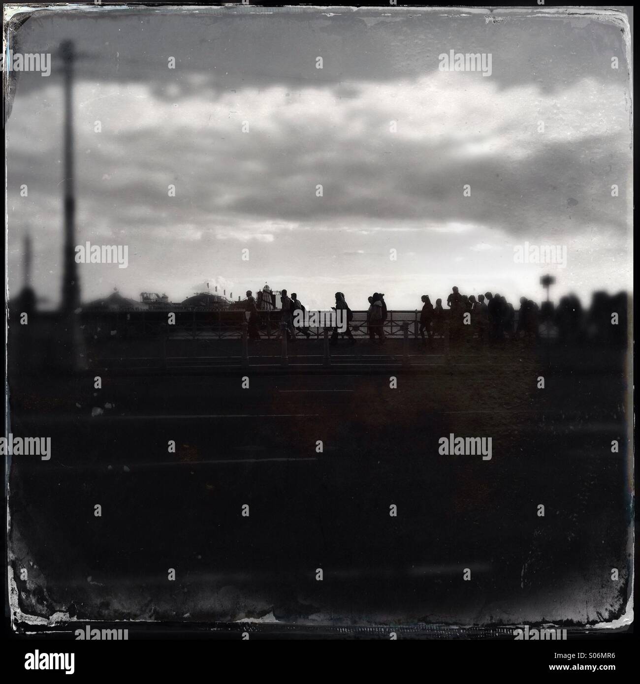 Silhouettes in Brighton uk - Smartphone Captured Stock Image