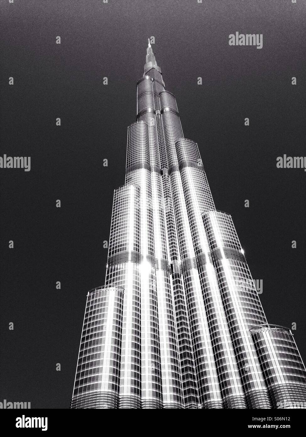 Burj Khalifa tower in Dubai United Arab Emirates - Smartphone Captured Stock Image