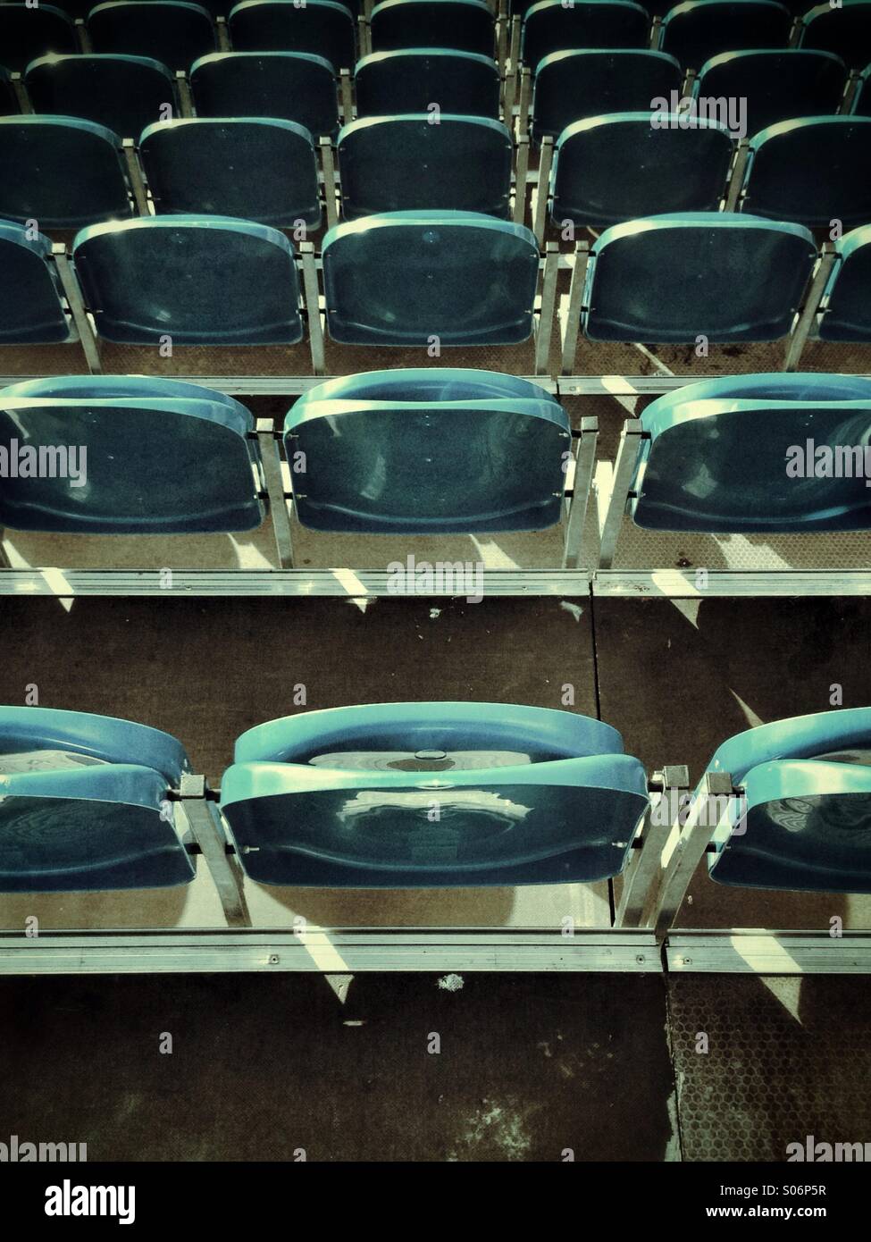 Outdoor grandstand seating seat seats; vertical format - Smartphone Captured Stock Image