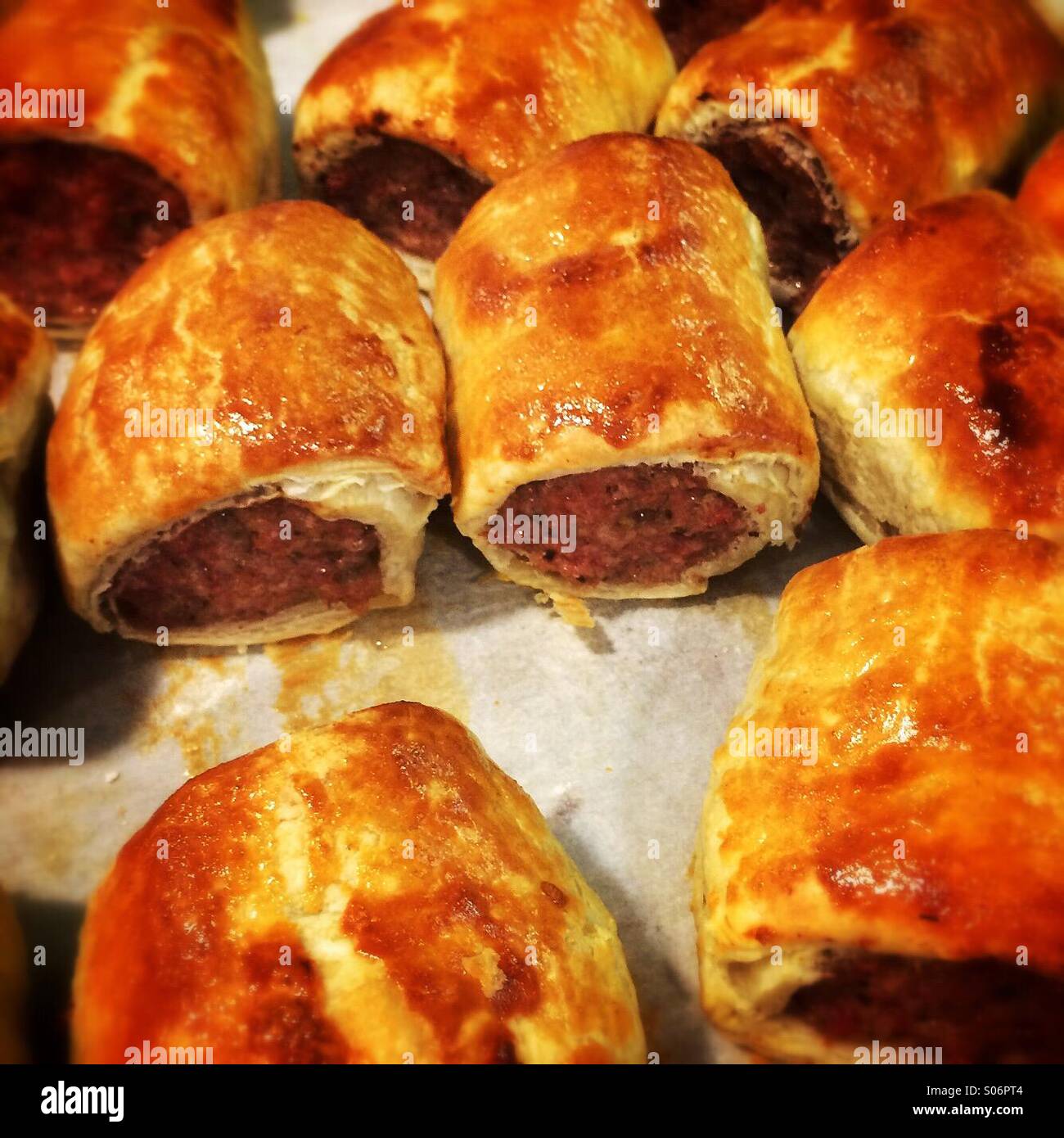 Freshly Baked Sausage Rolls Stock Photo Alamy