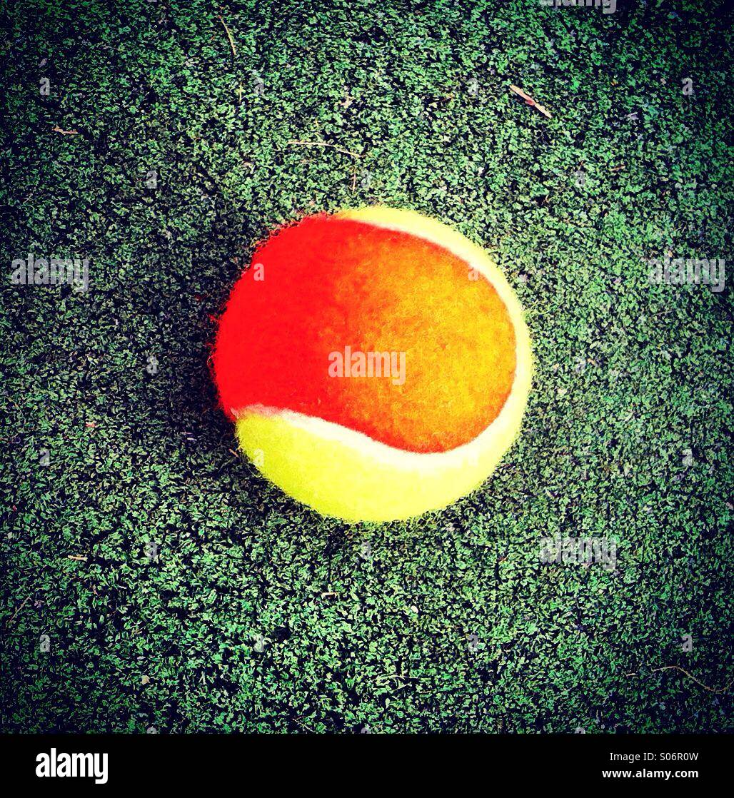 Soft tennis ball for kids to play - Smartphone Captured Stock Image