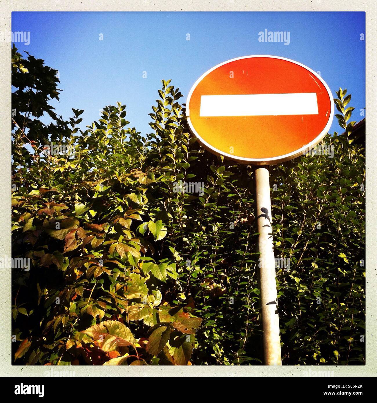 Road sign no entry sky hi-res stock photography and images - Alamy