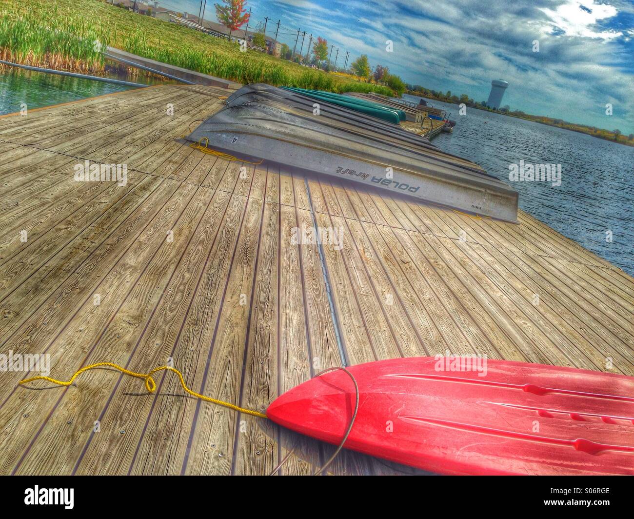 Red kayak. - Smartphone Captured Stock Image
