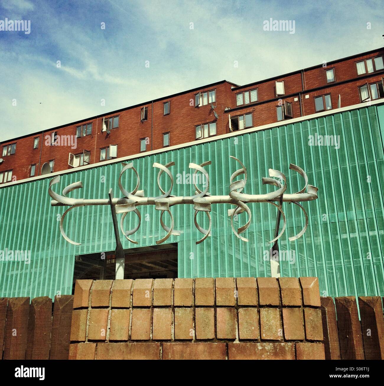 Brutalist architecture in Wood Green, London - Smartphone Captured Stock Image