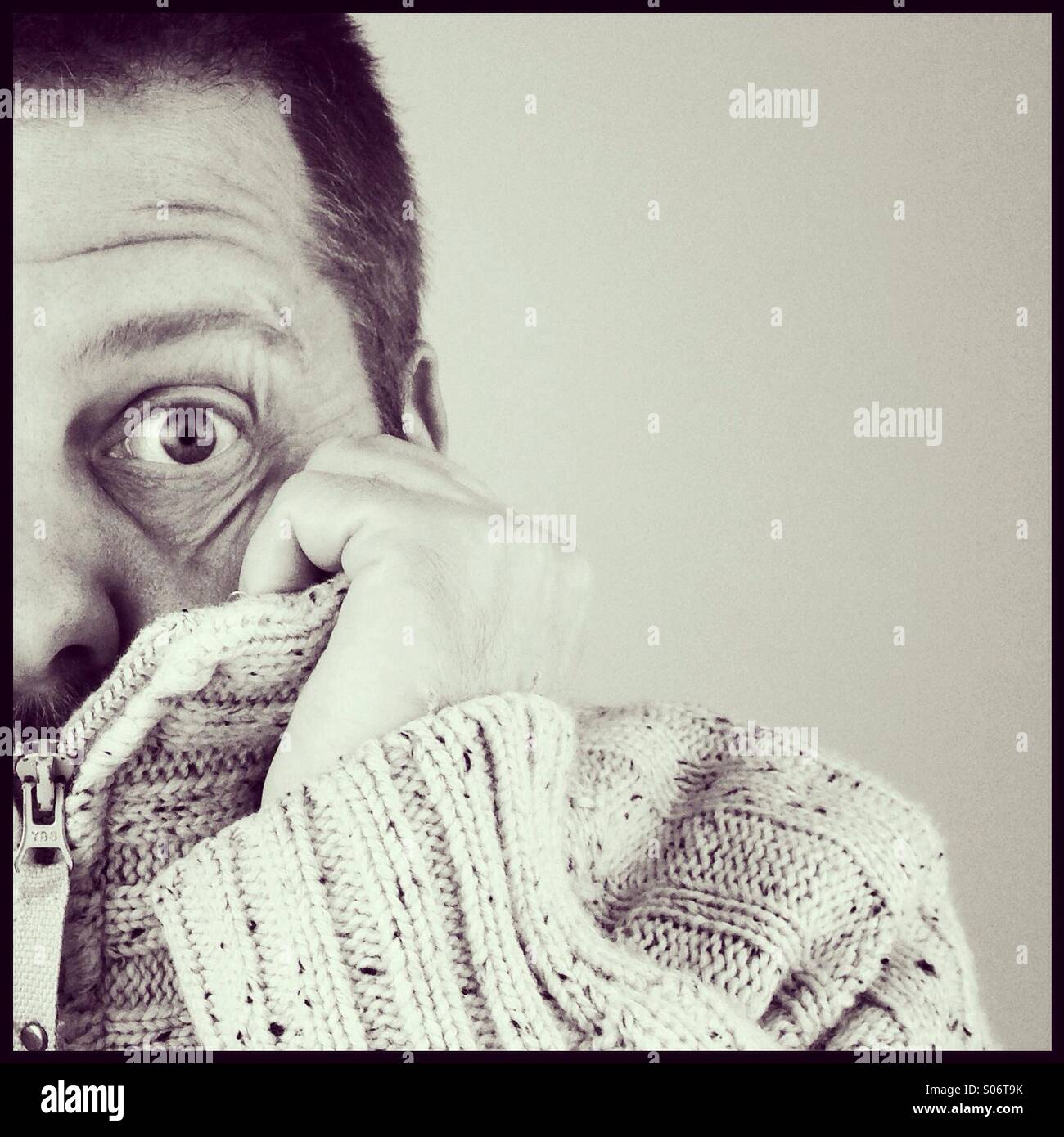 Black and white half face selfie Stock Photo Alamy