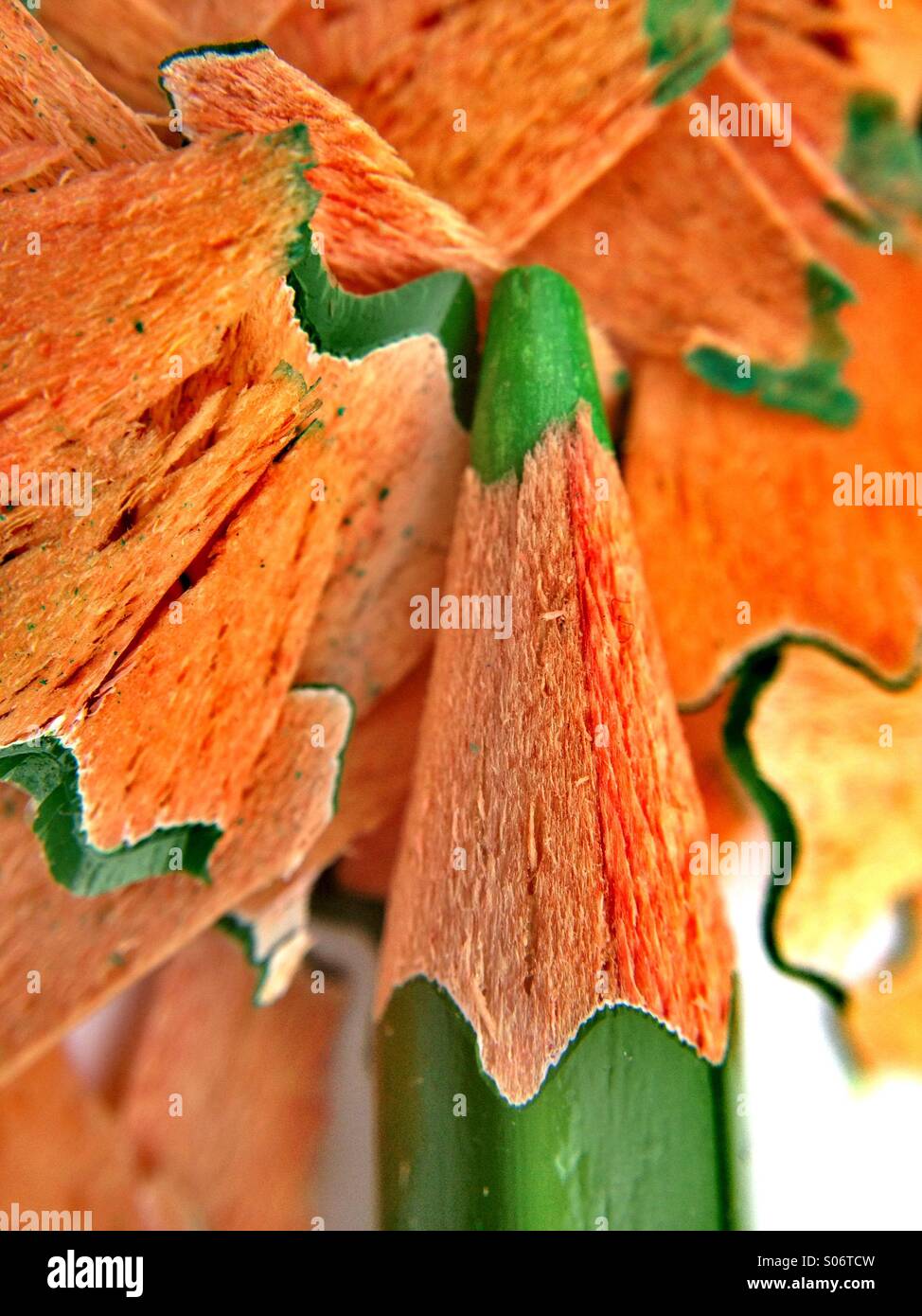 Pencil and shavings Stock Photo
