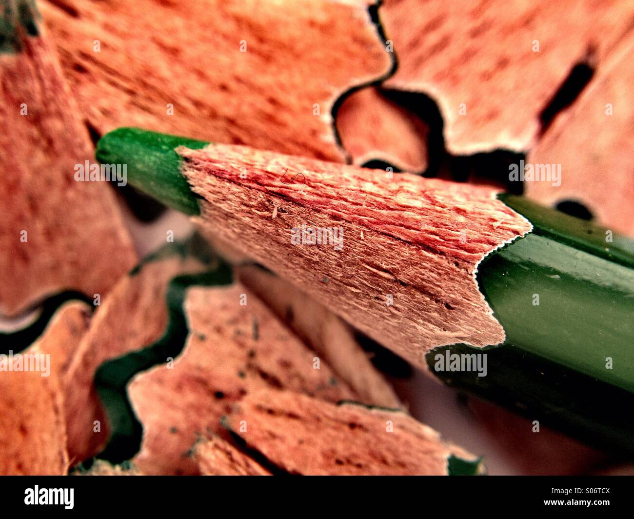 Pencil and shavings - Smartphone Captured Stock Image
