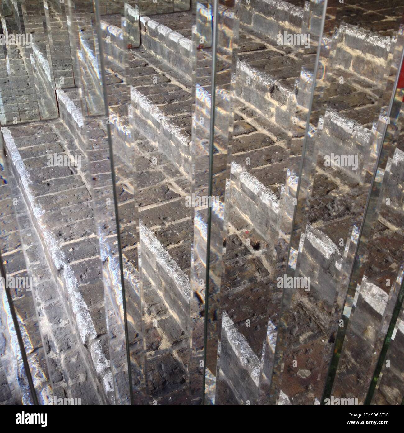 abstract reflection in glass strips at Proud Camden - Smartphone Captured Stock Image