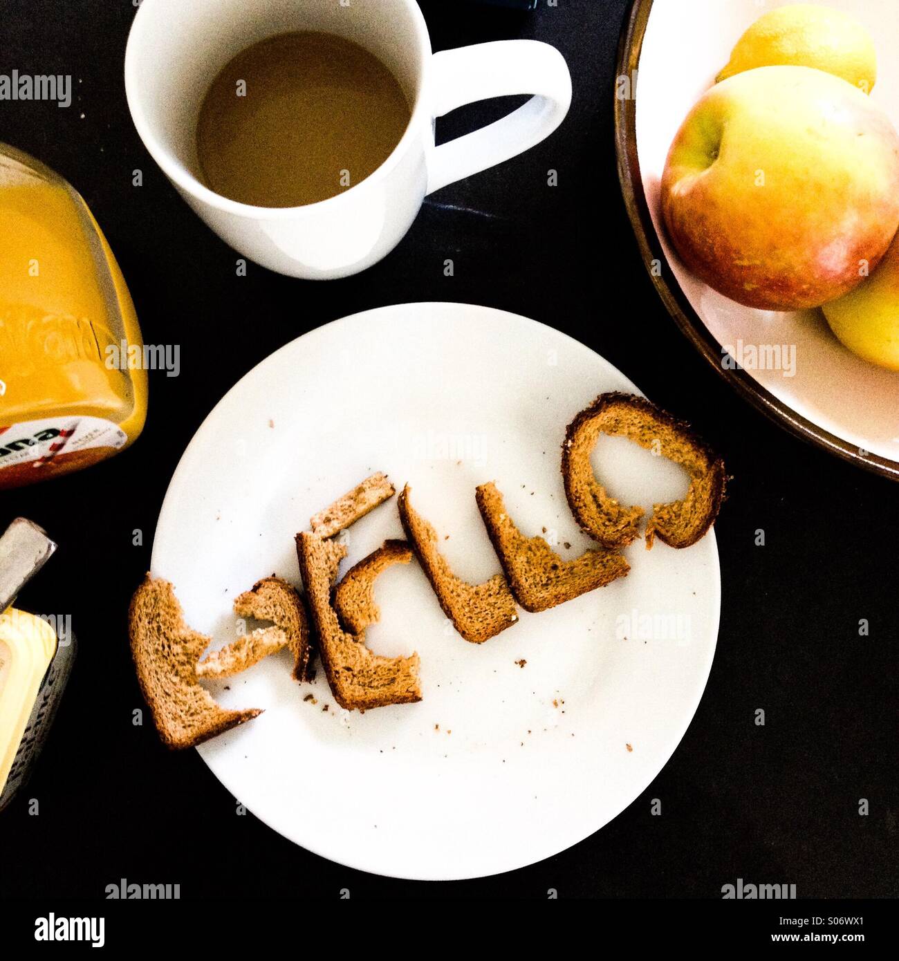Hello to breakfast! Stock Photo